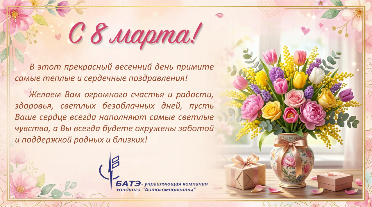 С прекрасным весенним праздником — Днём женщин!